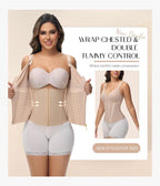 Double-Layer Tummy Control Waist Shaper with Built-In Bra