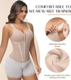 Double-Layer Tummy Control Waist Shaper with Built-In Bra