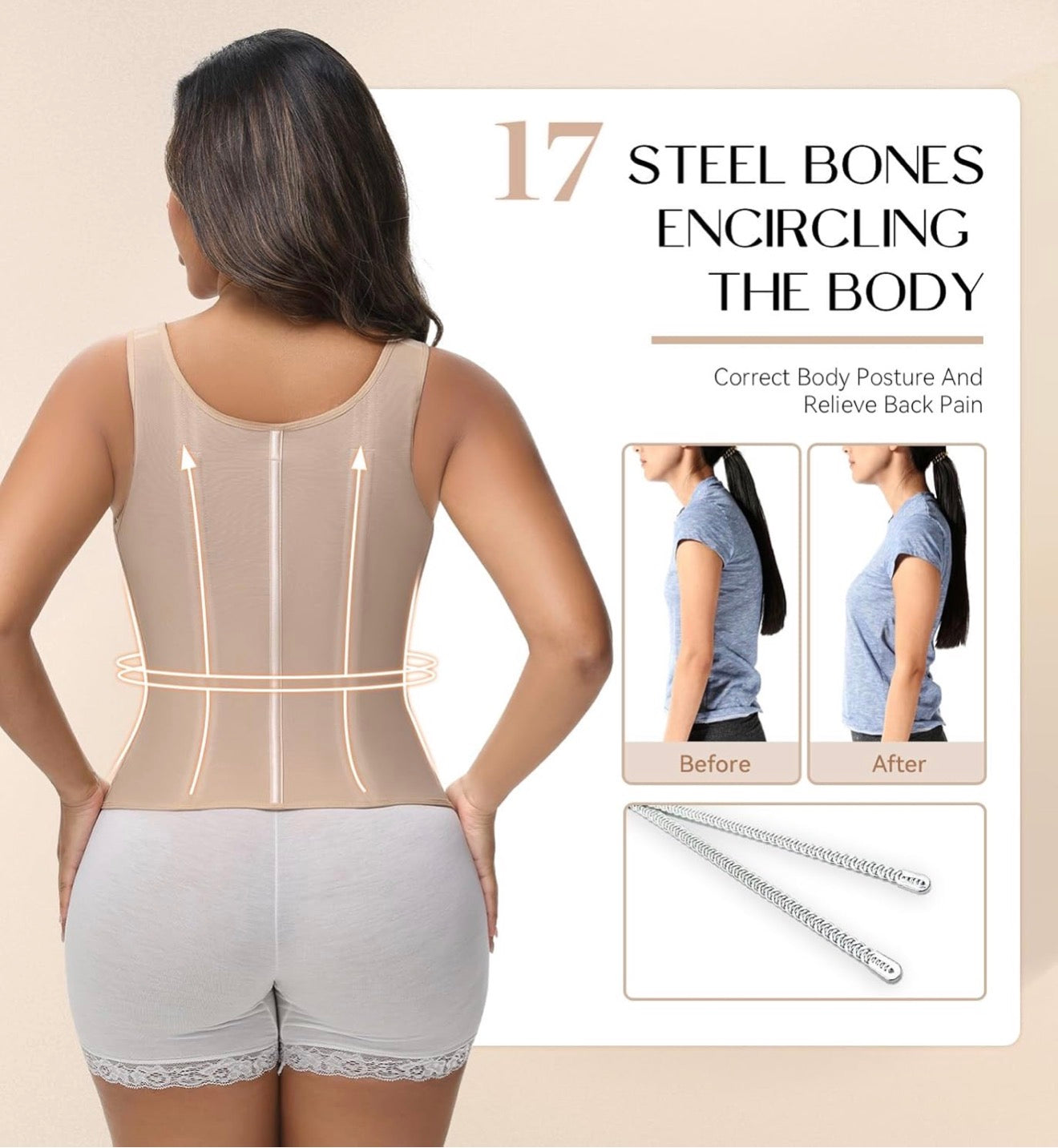 Double-Layer Tummy Control Waist Shaper with Built-In Bra